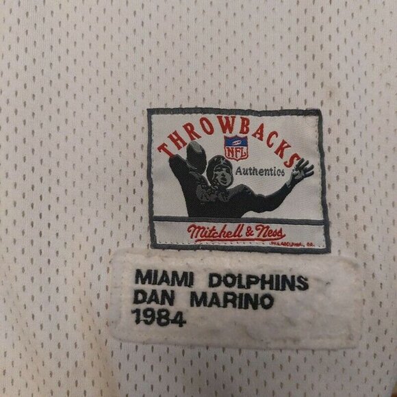 Mitchell & Ness Throwbacks 1984 Miami Dolphins Dan Marino Jersey White Size 52 - Picture 5 of 11